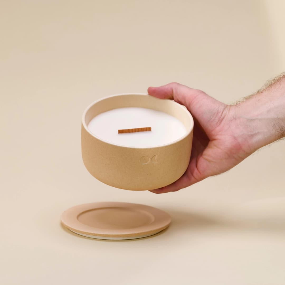 Blühende Keramikkerze - Amber - 440g