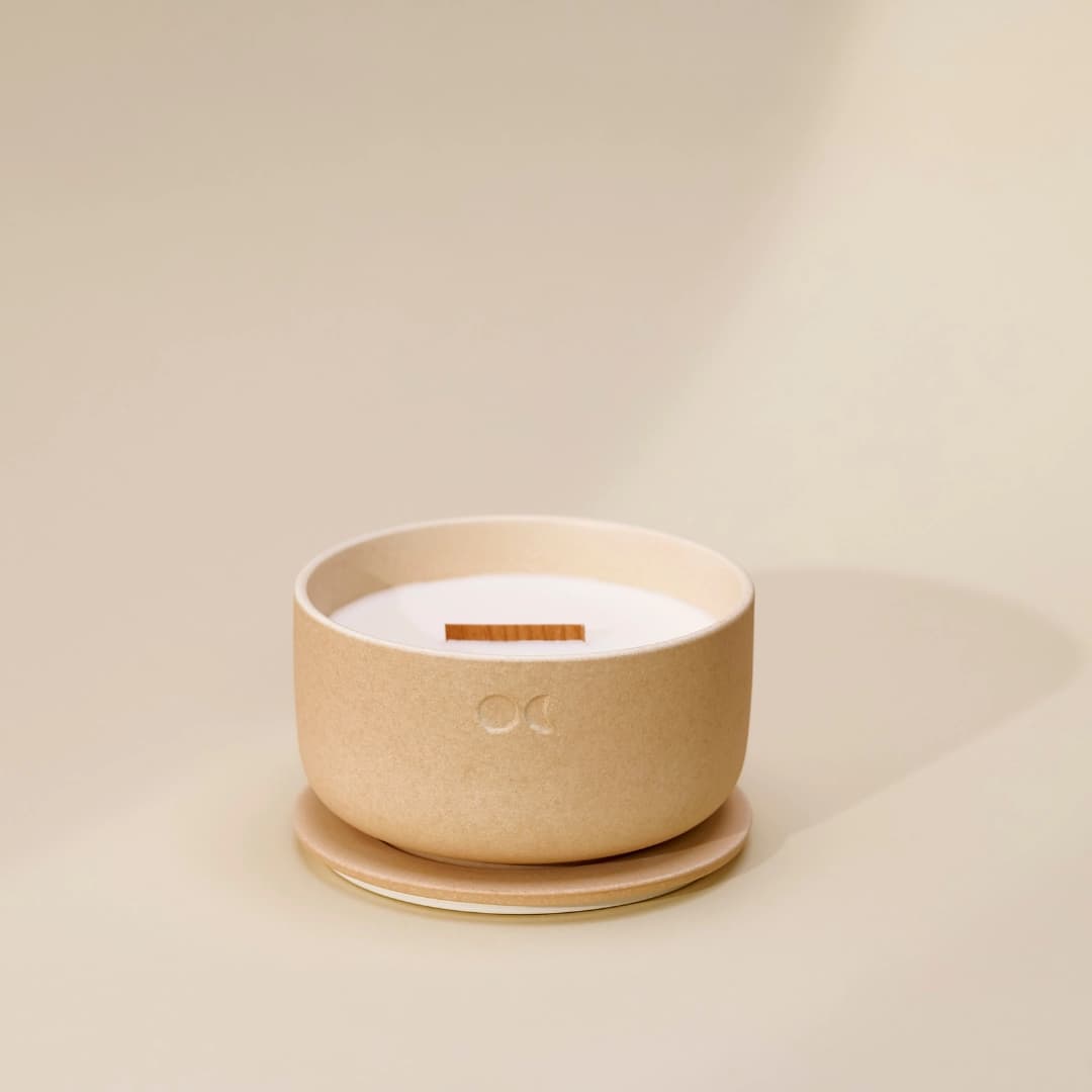 Blühende Keramikkerze - Amber - 440g