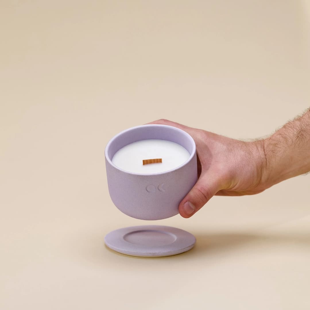 Blühende Keramikkerze - Kirschblüten - 220g