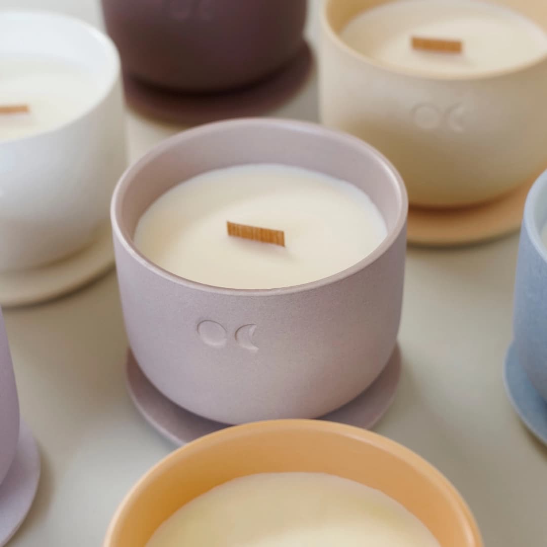 Blühende Keramikkerze - Kirschblüten - 220g