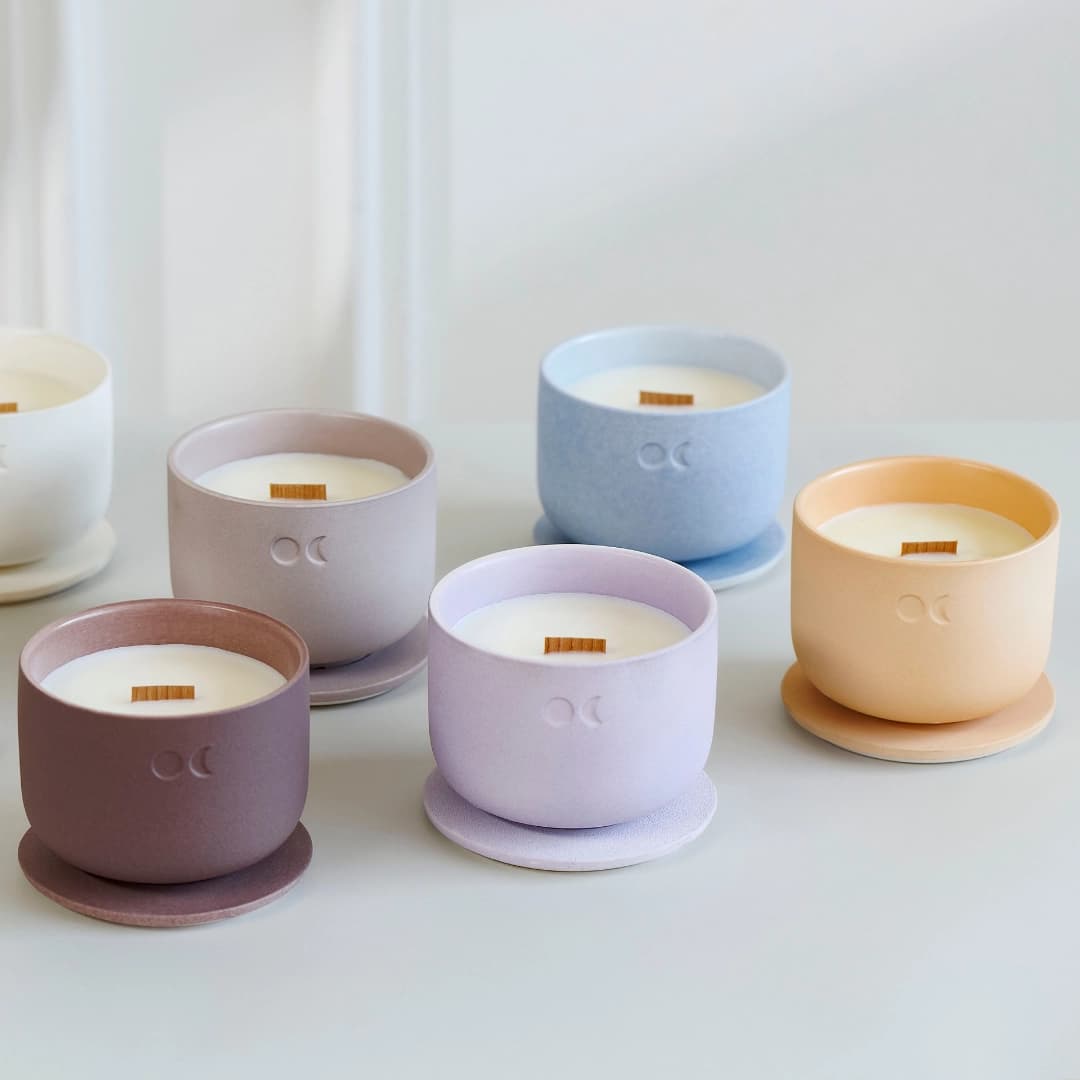 Blühende Keramikkerze - Kirschblüten - 220g