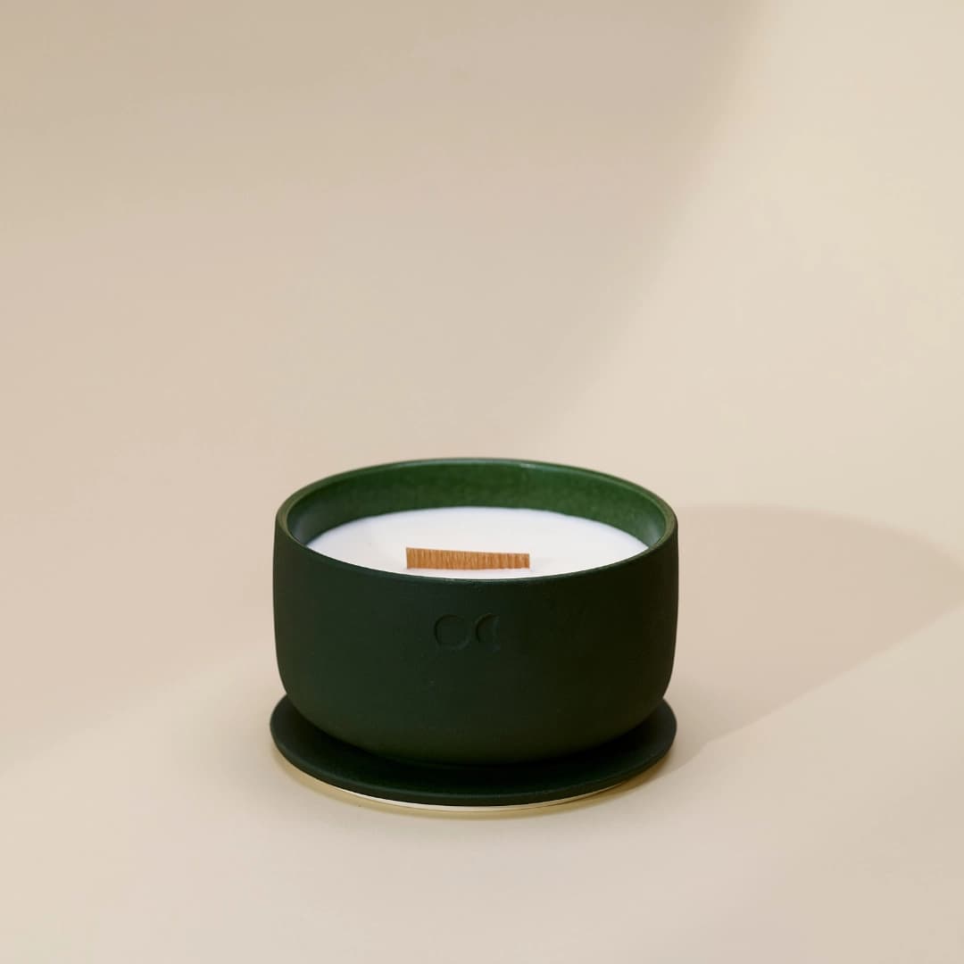 Blühende Keramikkerze - Wacholder Lavendel - 440g