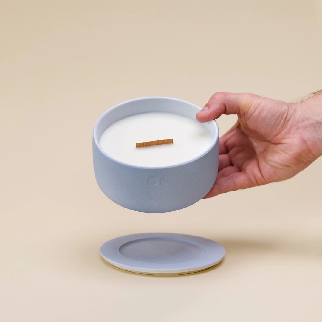 Blühende Keramikkerze - Zitronengras Bergamotte - 440g