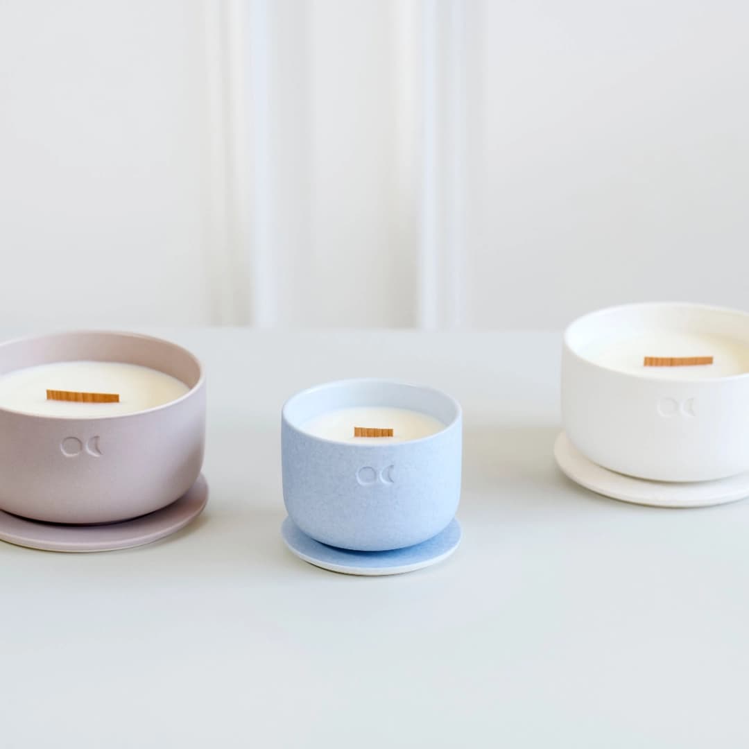 Blühende Keramikkerze - Zitronengras Bergamotte - 220g