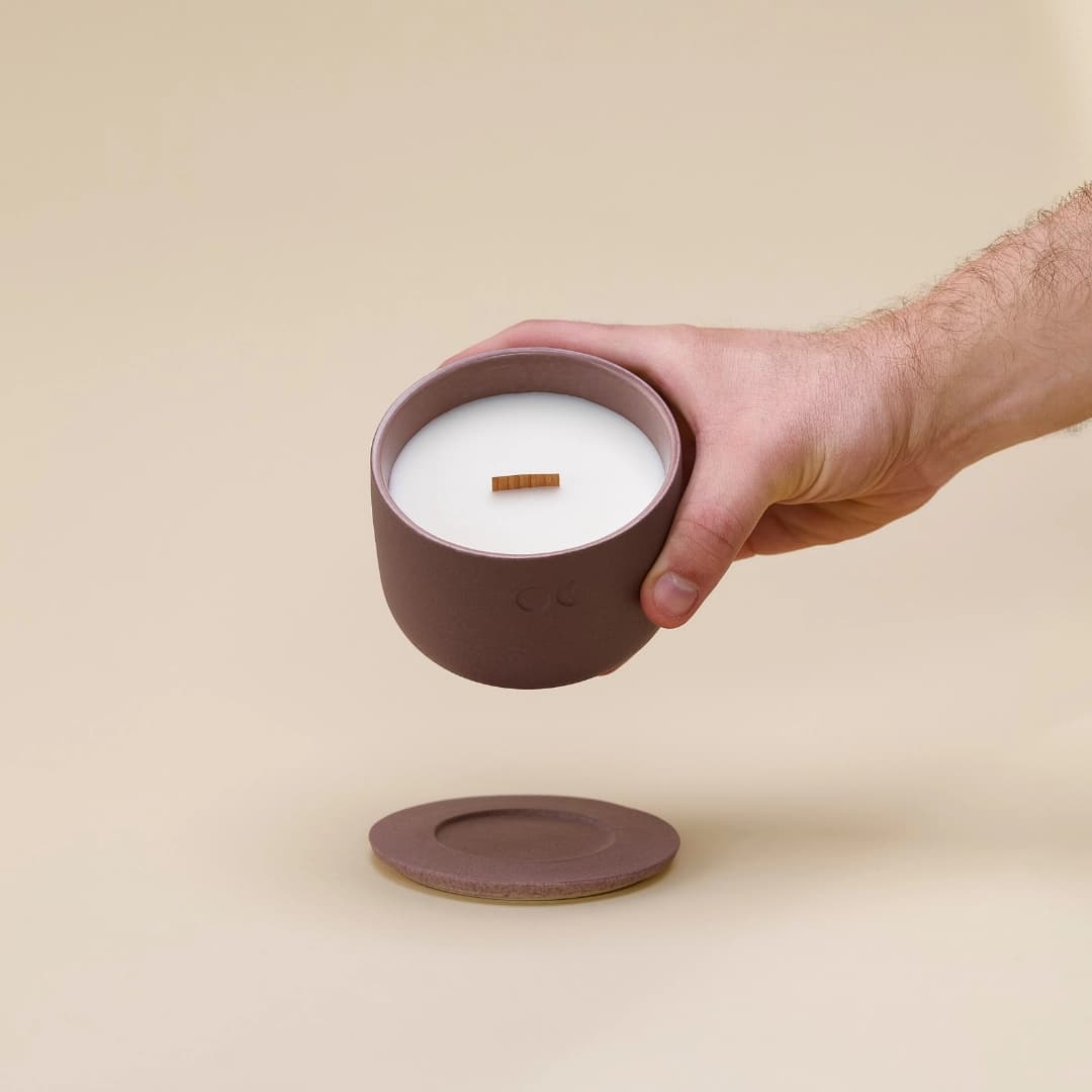 Blühende Keramikkerze - Limette Basilikum und Zitrusfrüchte - 220g