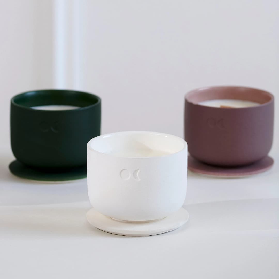 Blühende Keramikkerze - Limette Basilikum und Zitrusfrüchte - 220g