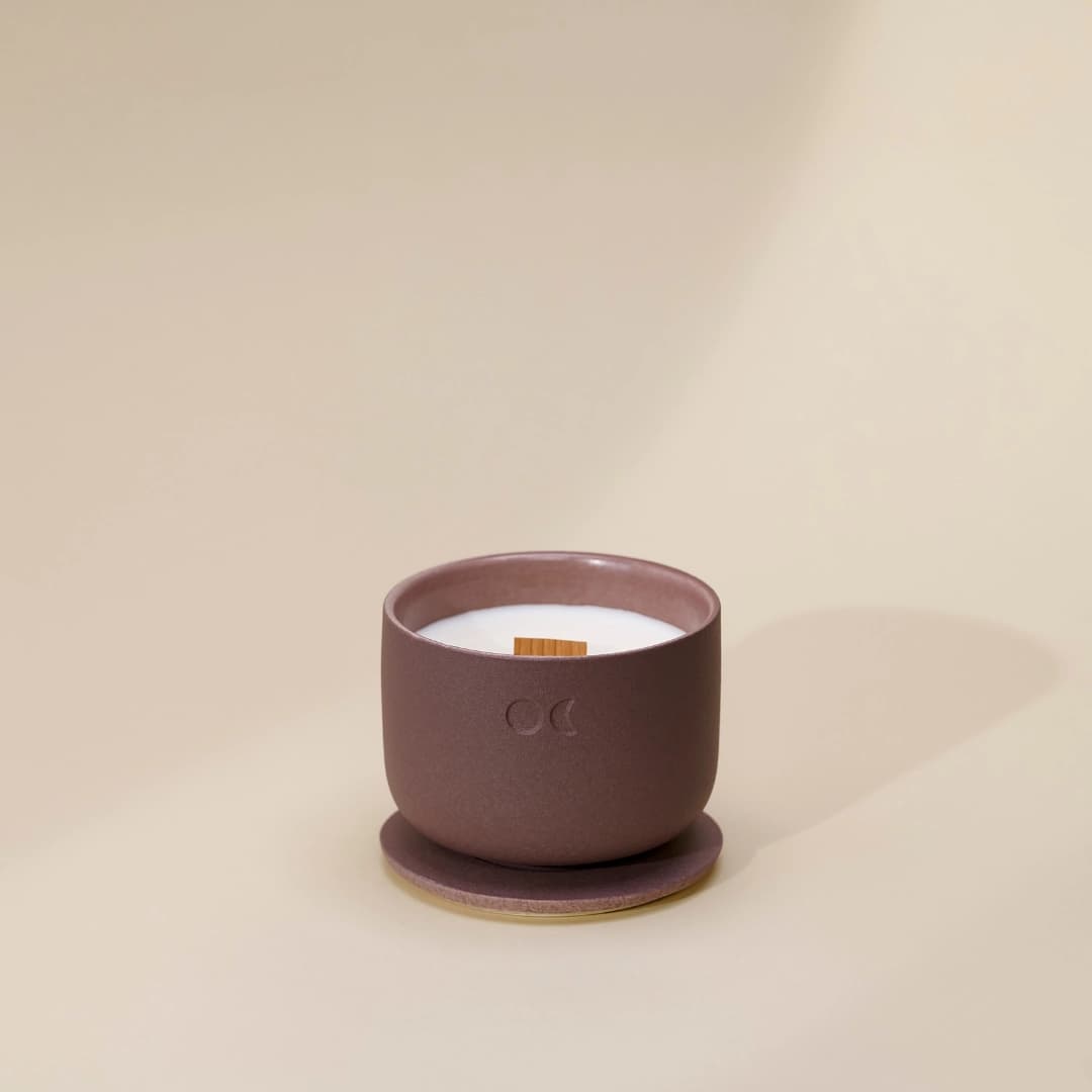 Blühende Keramikkerze - Limette Basilikum und Zitrusfrüchte - 220g