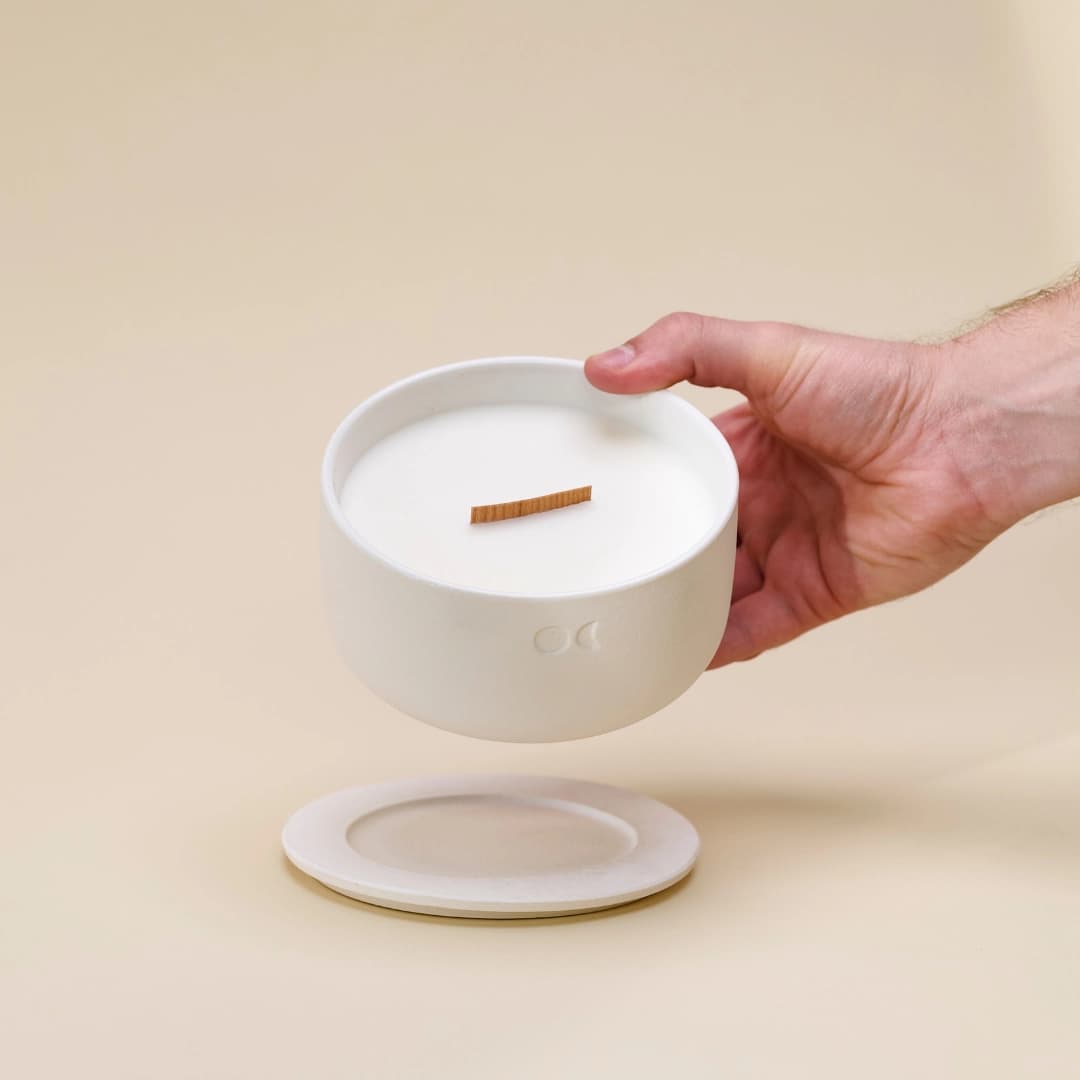 Blühende Keramikkerze - Meersalz Salbei - 440g