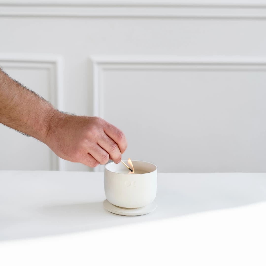 Blühende Keramikkerze - Meersalz Salbei - 220g