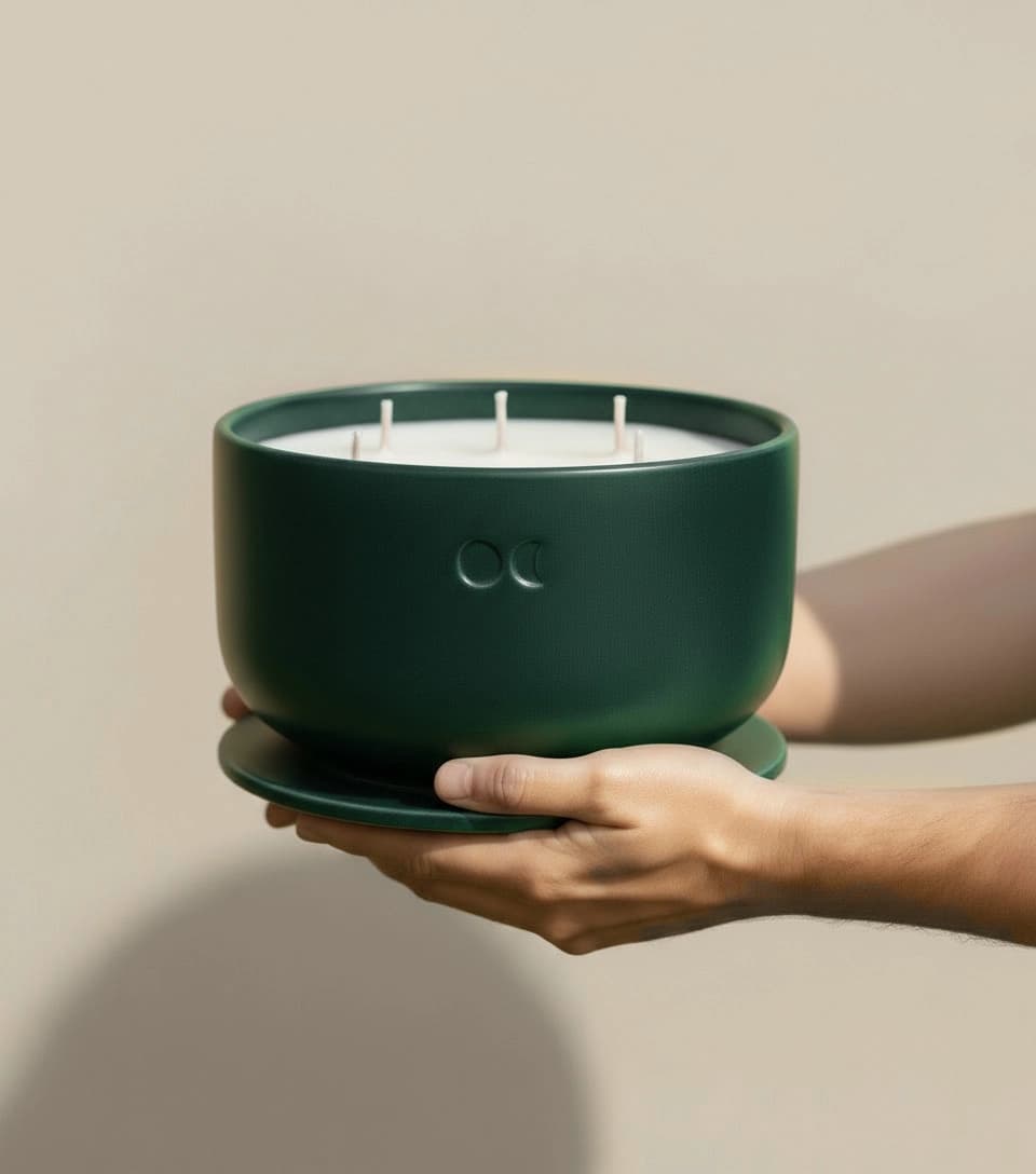 Blühende Keramikkerze – Wacholder & Lavendel – 1400 g